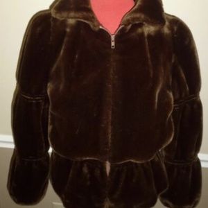 Jordache brown faux fur coat